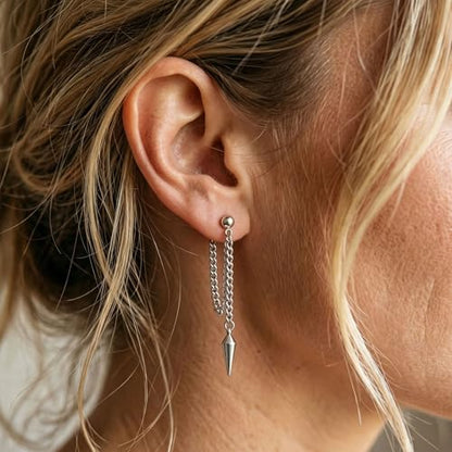 Gold Plated Dangle Earrings Dainty Silver Drop Earring Trendy Long Dangling Wedding Bridesmaid Hoop Diamond Crystal Cute Earring Prom Jewelry Graduation Gifts for Women - color: silver 2