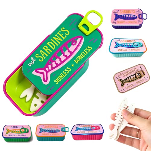 Sardines Travel Jewelry Box, Sardine Tin Jewelry Box, 3d Printed Sardine Tin Like Jewelry Case, with Fish-Shaped Holders for Earrings and Charms, Portable Earring Organizer (Multicolor I) - color: Multicolor I