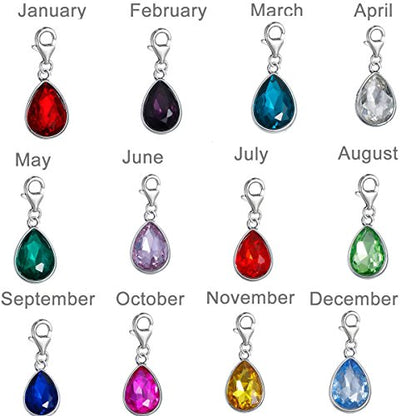 Sexy Sparkles Dangling lobster clasp charms for bracelets - color: Dark Red - January