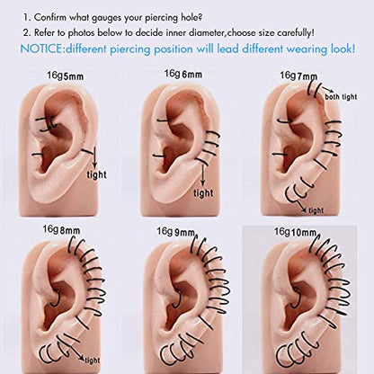 OUFER Gold Hinged Segment Earring Hoop 16G Stainless Steel with Cartilage Earrings Clear CZ Paved Tragus Helix Earrings Cartilage Earring Septum Nose Ring Hoop - color: Gold,16g,5mm