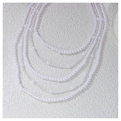 Multi Layer Pearl Beaded Arm Chain, Dainty Crystal Tassel Upper Arm Cuff Bracelet, Adjustable Bead Shoulder Body Chain Jewelry for Women Wedding Party Evening Prom Accessories