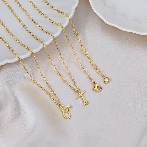 Tewiky Initial Necklace for Women-14k Gold Plated Dainty Letter Necklaces | Trendy Cute Custom Personalized Monogram Necklaces - color: gold, style: E