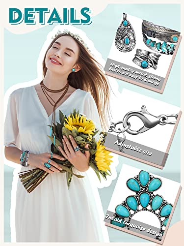 Inbagi Maitys 15 Pcs Halloween Jewelry Women Chain Necklace Bracelet Stud Earrings Hoops Bracelet Big Circle Earring Rings Set - style: Retro
