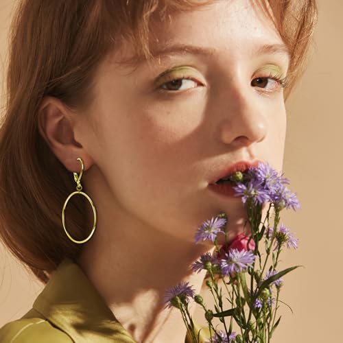 Silver Large Big Circle Hoop Dangle Earrings for Women Hypoallergenic - style: Gold 60mm