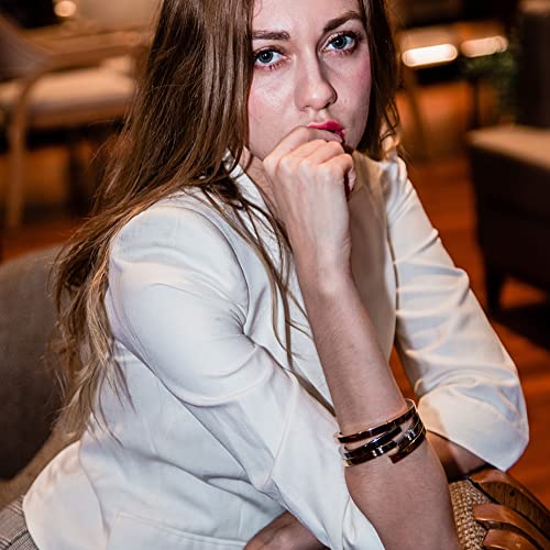Silver Men's Cuff Bracelets, Black Magnetic Clasps Bangle Bracelet for Men,14K Gold Stainless Steel Metal Cool Antique Retro Open Bracelet for Father Dad Papa, 6.5"-8.0" Inner Circ. - color: 6.5" Inner Circ.&Gold