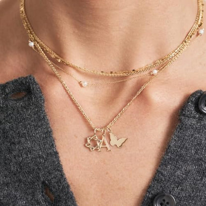 14K Solid Gold Initial Letter Charm Pendant for Women - Personalized Block Letter Add On Charm (A to Z All Letters) - color: H