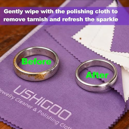 2pcs Jewelry Cleaner&Polishing Cloth for Ring,Earring,Watch and Coins Care | Sterling Silver Gold Platinum Tarnish Remover,Non-Toxic Eco Friendly,Jewelry Cleaning Cloth - color: Gray