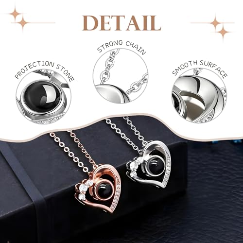 Personalized Picture Necklace Custom Projection Necklace With Photo Inside | Picture Charm Necklace Photo Gifts For Women Her Mom Wife Girlfriend On Valentines Mothers Day Christmas Anniversary Romantic - color: Pendant 4