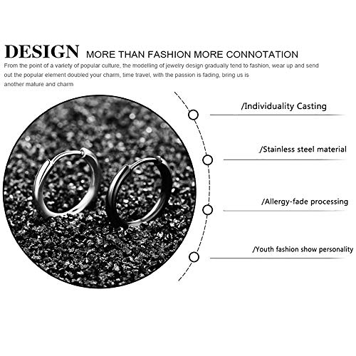 316L Surgical Stainless Steel Huggie Hoop Earrings 6mm 8mm 10mm 11mm 12mm 14mm Hypoallergenic Earrings Hoop Cartilage Helix Lobes Hinged Sleeper Earrings For Men Women - style: B02: 8mm Silver(THK 2.0mm)
