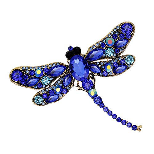 seven wolves Women's Austrian Crystal Brooch Wedding Flower Leaf Bouquet Brooch - color: Blue