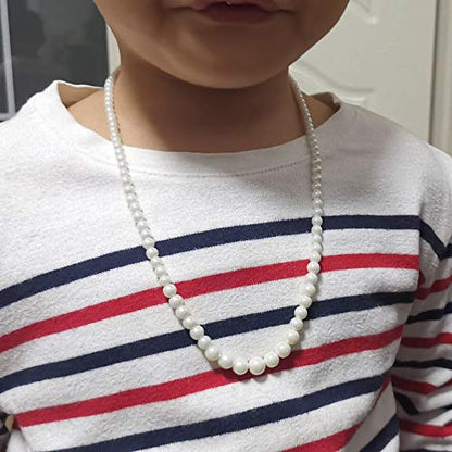 Handmade Faux Pearl Necklace and Clip on Earrings Jewelry Sets for Women Bib Choker Collar Necklace - color: 47cm Necklace+Clip Earrings