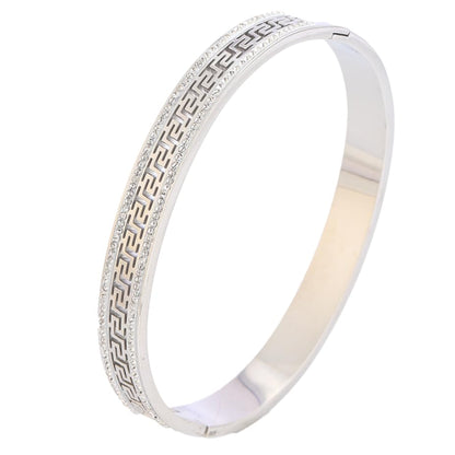 Silver Stainless Steel Bangle Bracelet - Non-tarnish Waterproof, Trendy Jewelry Gift Birthday for Women