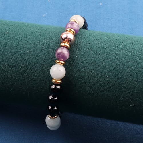 KSQS Healing Stone Bead Bracelet for Women, Natural Gemstones Balance Protection Bracelet, Spiritual Crystal Beads Bracelet Anxiety Relief with Meaning Card - color: Dream