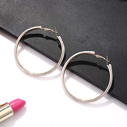 Acrylic Earrings Lightweight Hoop Earrings Statement Resin Drop Dangle Stud Earrings Fashion Jewelry For Women - color: White