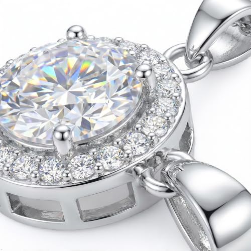 CZ Necklace and Stud Earrings Set for Women, 2PCS | Cubic Zirconia, Matching Jewelry Set, Dainty Sparkling, Daily Wear - color: 1CT+1CT Drop Back Stud