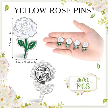 Tondiamo Rose Enamel Pins Bulk Rose Flower Lapel Brooch for Valentine's Day Women Men Gifts Clothes Bags Hats