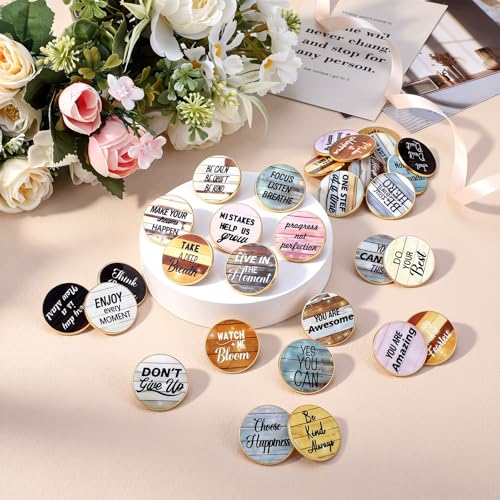 30/60 Pcs Cute Enamel Pins Bulk Plant Flower Animal Halloween Gothic Fall Pumpkin Cartoon Lapel Pin Brooches Jewelry Gift for Backpack Clothes Hats Accessories - style: Inspirational