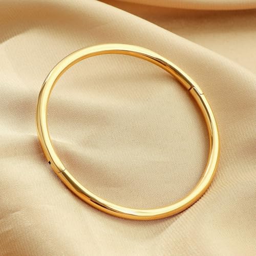 18K Gold Bangle Bracelets for Women 925 Sterling Silver Bracelets Bracelets Adjustable Boho Bracelets Stackble Cuff Bangle Bracelets for Men Women Chunky Gold Bangle Open Cuff Bracelets Christmas Gift - color: Bracelets-18