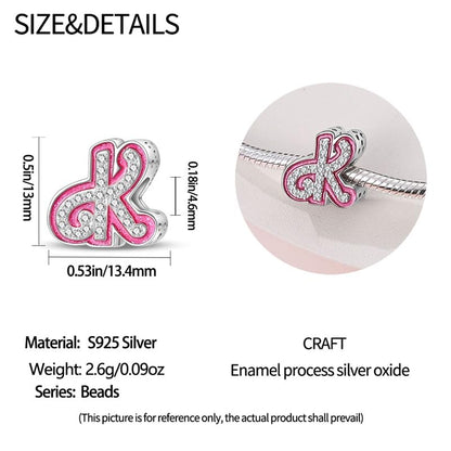 925 Sterling Silver Letter Charms Fits Pandora Bracelets Alphabet AZ Bead Charm for Bracelets Necklace with 5A Cubic Zirconia for Women Birthday Ceremony DIY Jewelry Gift - style: K