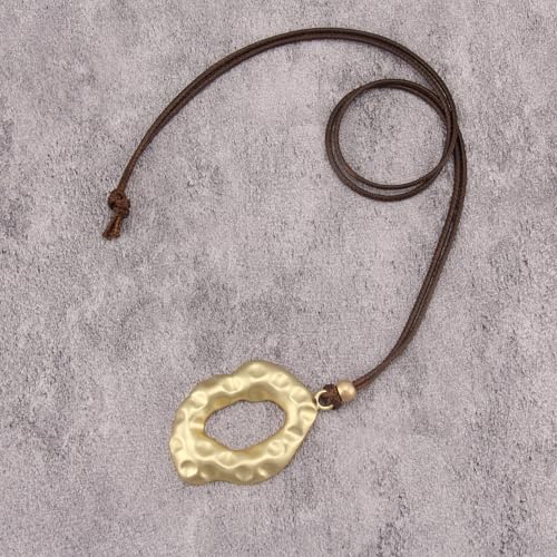 Boho Necklaces for Women Chunky Circle Necklace Bohemian Necklaces | Chunky Boho Necklace for Women Layered Boho Circle Leather Choker Necklace Long Vintage Necklaces Bohemian Jewlery Gifts - style: Bohemian Necklace