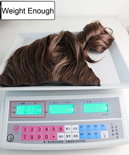 REECHO 18" 1-Pack 3/4 Full Head Curly Wavy Clips in on Synthetic Hair Extensions HE008 Hairpieces for Women 5 Clips 4.0 Oz per Piece - Black Brown - color: Black Brown, size: 18 Inch (Pack of 1)