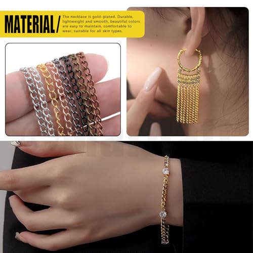 Mardatt 102Pcs Jewelry Making Kit, 10 Yards Necklace Chains with 50Pcs Open Jump Rings, 50Pcs Lobster Clasps, Chain Nose Pliers for DIY Necklace Bracelet Jewelry Making (Silver) - color: Silver