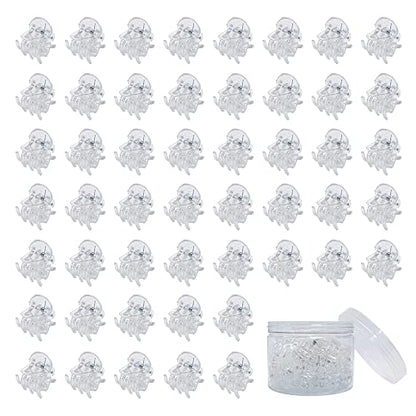 50 PCS Mini Hair Claw Clips， Bangs Strong Grip Multifunction Clamp Clips. (Transparent white) - color: Transparent white