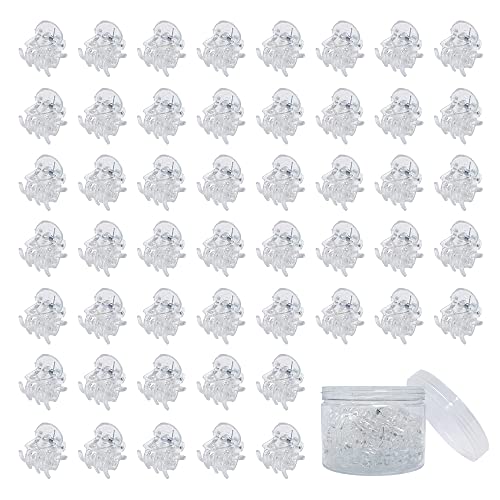 50 PCS Mini Hair Claw Clips， Bangs Strong Grip Multifunction Clamp Clips. (Transparent white) - color: Transparent white