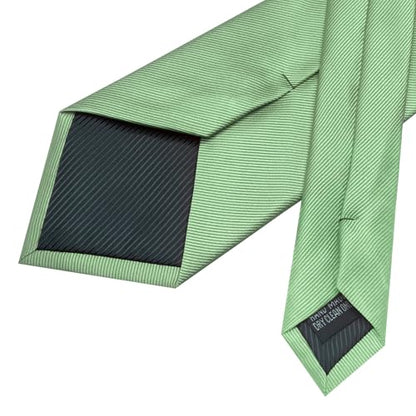 JEMYGINS Formal Necktie Solid Color Tie and Pocket Square with Tie Clip Lapel Pin Sets for Men 4PCS - color: Sage Green