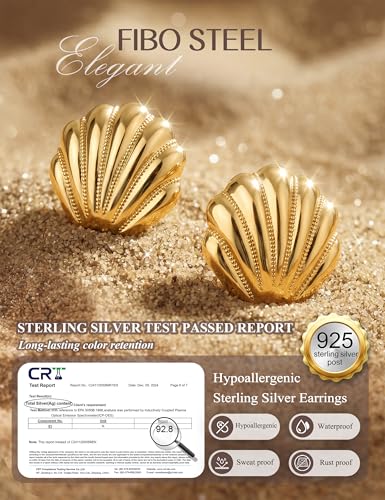 Chunky Gold Stud Earrings for Women Sterling Silver Earring Hypoallergenic | Non Tarnish 14K Gold Plated 925 Silver Posts for Sensitive Ears,Knot Statement Dangle Earrings Gold Jewelry Gifts Lightweight - color: gold plated-shell