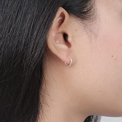 Boma Jewelry Sterling Silver Classic Snap Down Closure Tube Hoop Earrings - size: 1/2 inch