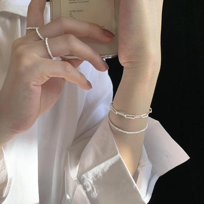 925 Sterling Silver Dainty Bracelets for Women Adjustable Chain Link Chain Jewelry Bracelet for Women Men - color: White