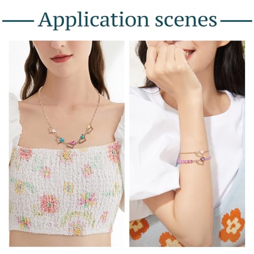 Elecrelive Crystal Heart Charms Rhinestone Heart Pendants Valentine Charms for Necklace Bracelet Earring Wedding Jewelry - color: 6 Colors Butterfly