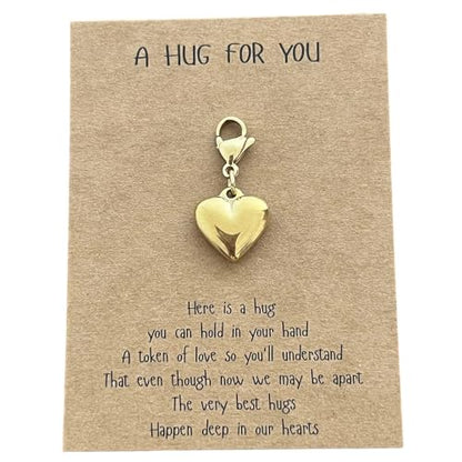 AMOBESTER Elegant Gold Love Heart Shape Clip on Charms for Bracelet and Necklace DIY Jewery Making Zipper Pull Charms