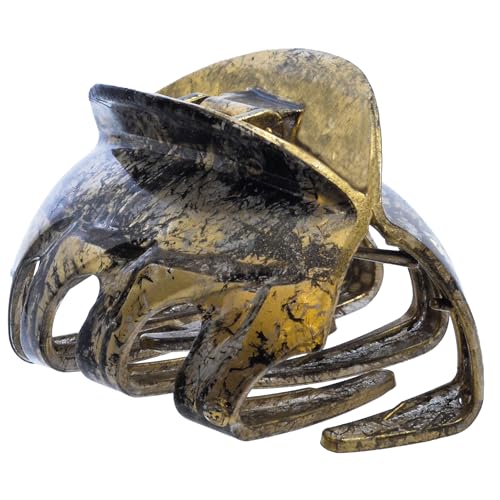 Camila Paris CP3630 French Octopus Hair Clip, 2.5" Small Claw Clips for Thick Hair, Girl Octopus Claw Clip for Women, Strong No-Slip Grip, Wide Jaw Clips for Women, Made in France - color: Black/Gold 2.5"