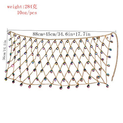 Women's Sexy Suit Body Chain - color: B-Gold Colour