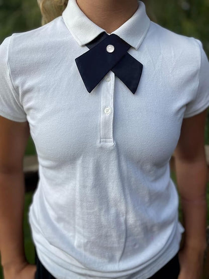 tiemart Crossover Tie - color: Dark Navy Blue