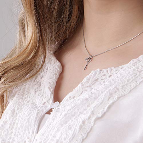 Cherished Moments .925 Sterling Silver "Key to my Heart" Pendant Necklace with Heart Shaped CZ 16-18"