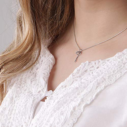Cherished Moments .925 Sterling Silver "Key to my Heart" Pendant Necklace with Heart Shaped CZ 16-18"