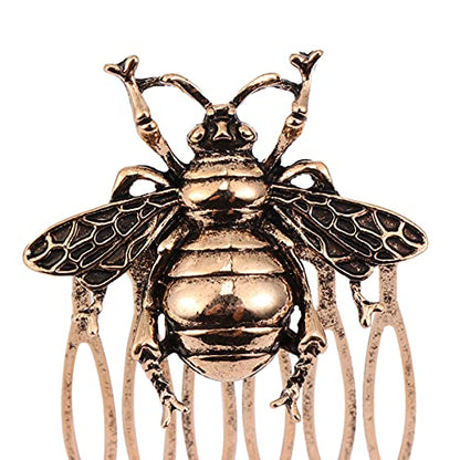 Minkissy 4pcs French Comb Bee Vintage Cartoon Animal Hair Combs Headwear Hairpin Hair Accessories for Wedding Banquet Party