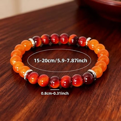 5A Grade Natural Crystal Gemstone Bracelet: Quartz Beads with Therapeutic Energy—Handmade Elastic Style for Boys & Girls - color: Yellow, size: One Size