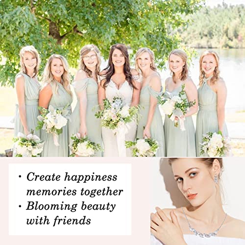 DHQH Bridesmaid Earrings Necklace Set Proposal Gifts Set for Women Leaf Pendant Necklace set of 4/6 Wedding Jewelry - color: XL00106-4set