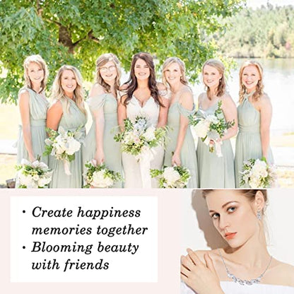 DHQH Bridesmaid Earrings Necklace Set Proposal Gifts Set for Women Leaf Pendant Necklace set of 4/6 Wedding Jewelry - color: XL00106-4set