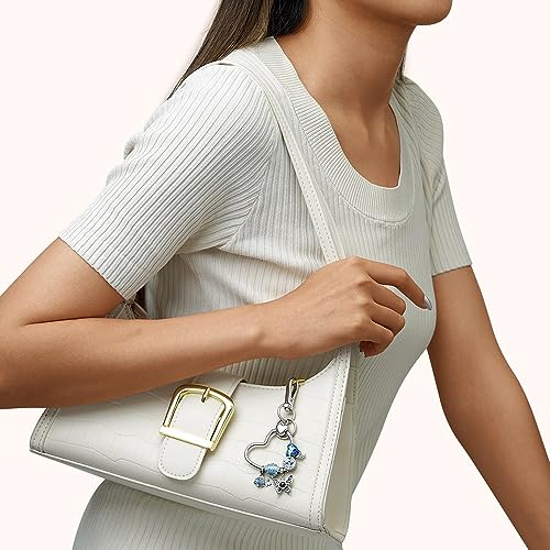 GNOCE Stainless Steel Snake Chain Charm Bracelet W/Safety Gift for Women - color: Heart