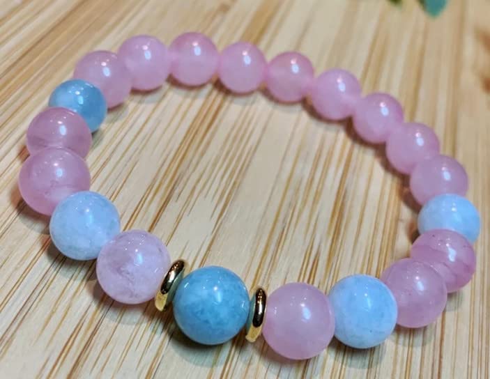 Zenkeeper 108 Pcs Natural Aquamarine Beads for Jewelry Making 8 MM Authentic Blue Aquamarine Loose Gemstones Beads - color: Aquamarine, size: 8MM, 108pcs