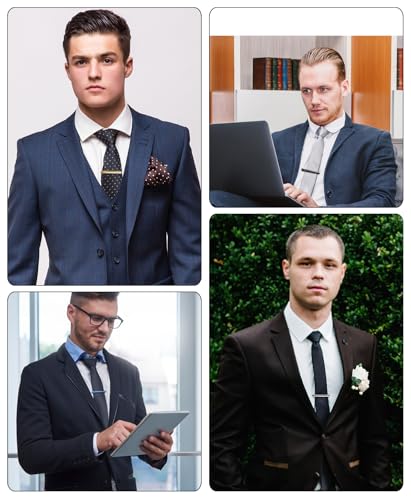 vivinin 5P Tie Clips For Men, 5 Different Color Tie Bar, Stainless Steel Tie Clip For Business, Wedding, Anniversary, Father's Day Gifts and Daily Life - style: Elegant