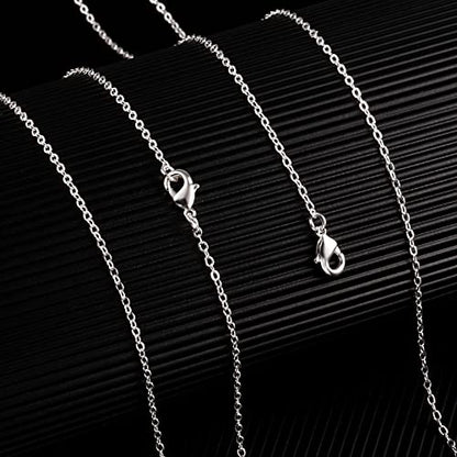 ALEXCRAFT Wholesale 12 PCS Silver Plated Solid Brass Fine Flat Cable Chains | Bulk for Jewelry Making 18-30 inches (24 Inch(2MM)) - color: Silver, size: 24 inch-0.079 inch