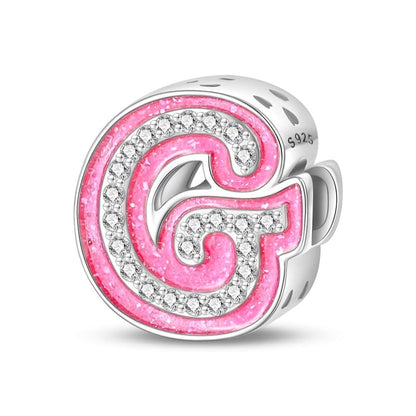 925 Sterling Silver Letter Charms Fits Pandora Bracelets Alphabet AZ Bead Charm for Bracelets Necklace with 5A Cubic Zirconia for Women Birthday Ceremony DIY Jewelry Gift - style: G