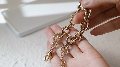 14K Gold Plated Link Chain Bracelets for Women, Dainty Silver Beaded Stackable Bracelet, Trendy Charm Jewelry for Her, Fits 6.0”–8.0” Wrists - color: 9.0" Medium Original