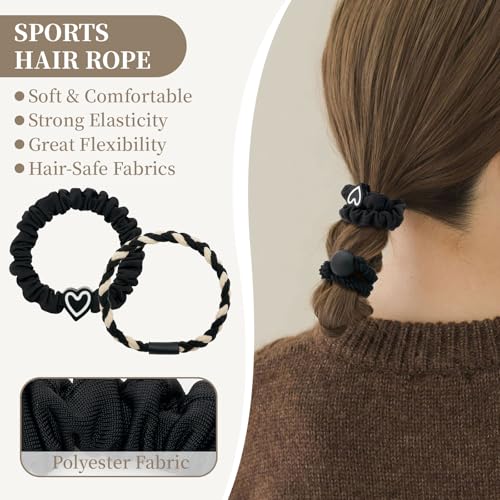 QIUTIMIY 15 Pcs No Damage Hair Ties Thick Hair Elastic Rubber Bands Hair Accessories Scrunchies Seamless for Women - color: Style 21